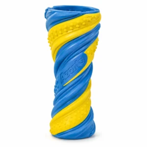 Azorts Interactive Spiral Chew Dog Toy – Durable Textured Rubber Tug & Dental Cleaning Toy for Medium to Large Dogs