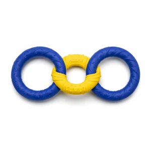 Azorts Interlocking Tug Ring Dog Toy – Durable Rubber Interactive Chew & Pull Toy for Medium and Large Dogs